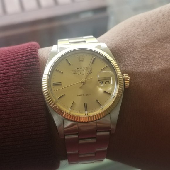 Rolex Air King Date 14k Bezel Model #5701 With Box - Picture 4 of 6